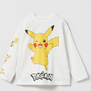 NWT ZARA LONG SLEEVE POKEMON T-SHIRT